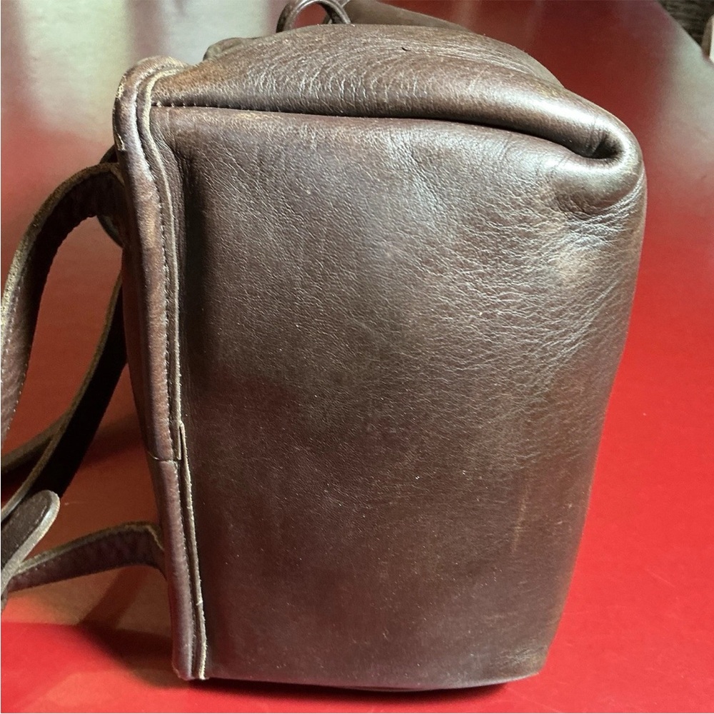 Vintage Coach 9960 Brown Leather Backpack Purse Small Daypack Brass turn lock - Picture 7 of 16